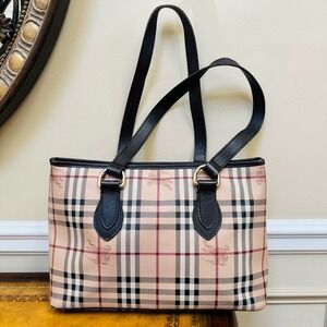 Burberry Regent Haymarket Check Tote Bag Made in Italy